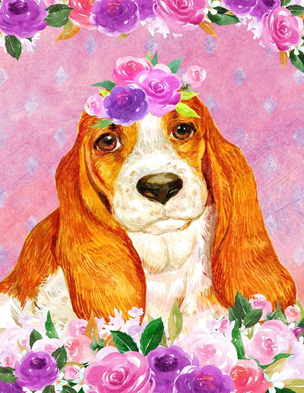 My Big Fat Journal Notebook For Dog Lovers Basset Hound In Flowers: Jumbo Sized Ruled Notebook Journal - 300 Plus Lined and Numbered Pages With Index ... by 11 Size. (Jumbo Lined Journal 2, Band 94) Self-help