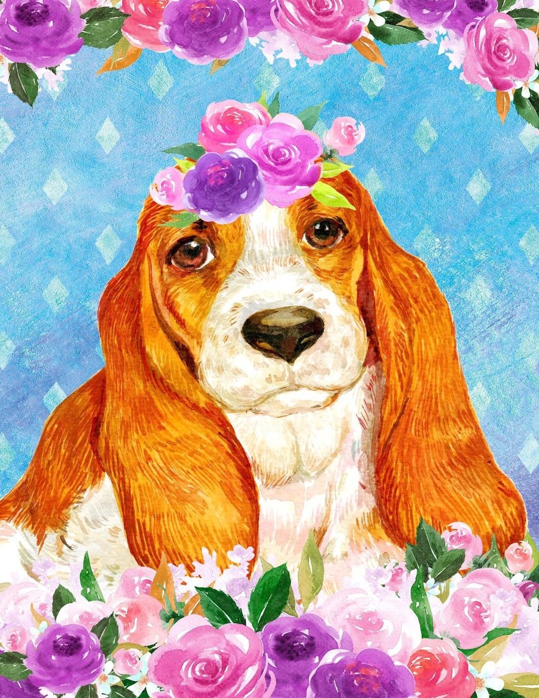 My Big Fat Journal Notebook For Dog Lovers Basset Hound In Flowers: Jumbo Sized Ruled Notebook Journal - 300 Plus Lined and Numbered Pages With Index ... by 11 Size. (Jumbo Lined Journal 2, Band 95) Self-help