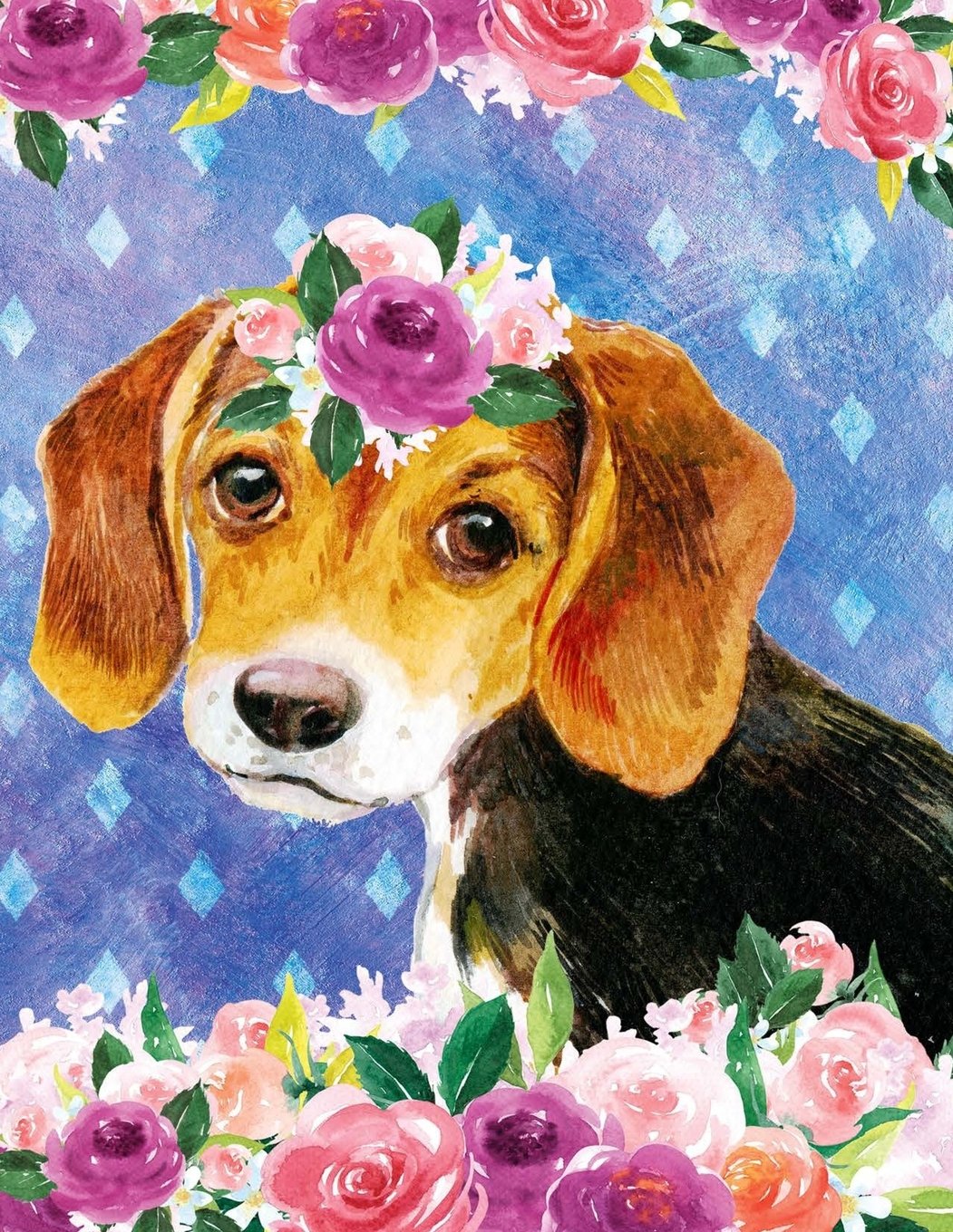 My Big Fat Bullet Journal For Dog Lovers Beagle Puppy In Flowers: Jumbo Sized Dot Style Bullet Journal Notebook - 300 Plus Numbered Pages With 300 Dot ... (Jumbo Dot Journal Series 3, Band 1) Books