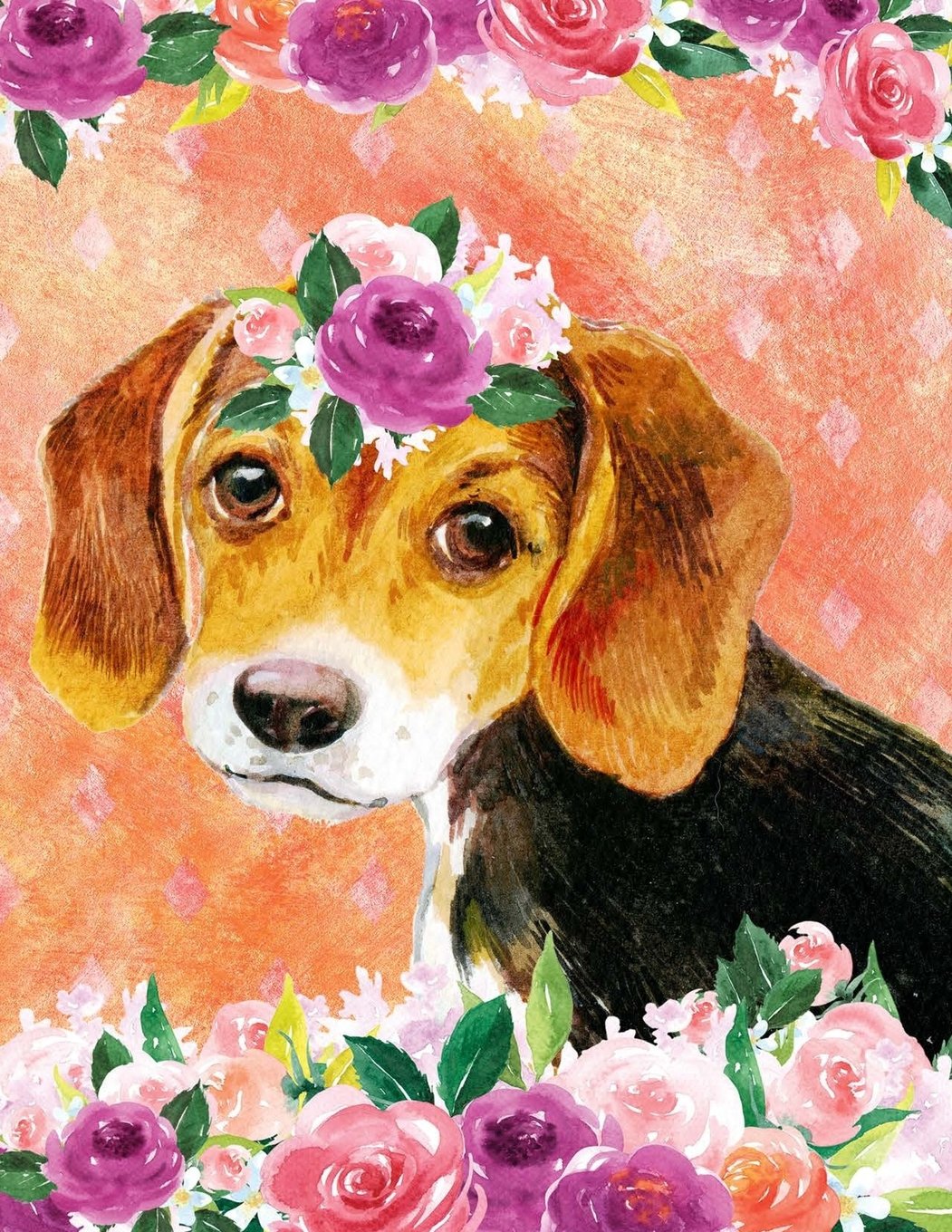 My Big Fat Bullet Journal For Dog Lovers Beagle Puppy In Flowers: Jumbo Sized Graph Design Bullet Notebook Journal - 300 Plus Numbered Pages With 300 ... (Jumbo Graph Journal Series 3, Band 5) Books