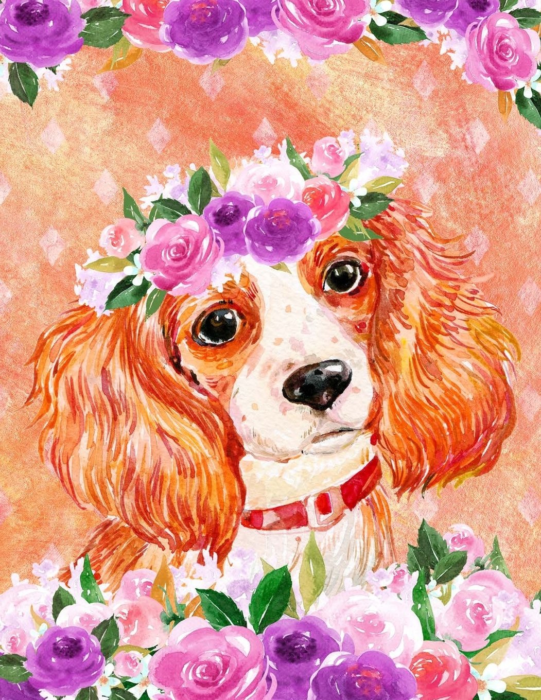 My Big Fat Bullet Journal For Dog Lovers King Charles Spaniel In Flowers: Jumbo Sized Dot Style Bullet Journal Notebook - 300 Plus Numbered Pages With ... (Jumbo Dot Journal Series 3, Band 10) Books