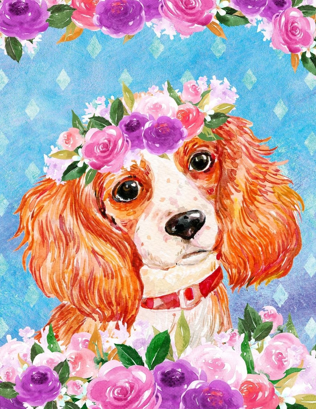 My Big Fat Bullet Journal For Dog Lovers King Charles Spaniel In Flowers: Jumbo Sized Graph Design Bullet Notebook Journal - 300 Plus Numbered Pages ... (Jumbo Graph Journal Series 3, Band 9) Books