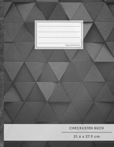 Checklisten-Buch: DIN A4 • 70+ Seiten, Softcover, Register, "Premium Dreiecke" • #GoodMemos • 18 Checkboxen + Platz für Notizen/Seite (inkl. Register mit Datum uvm.) Stationery