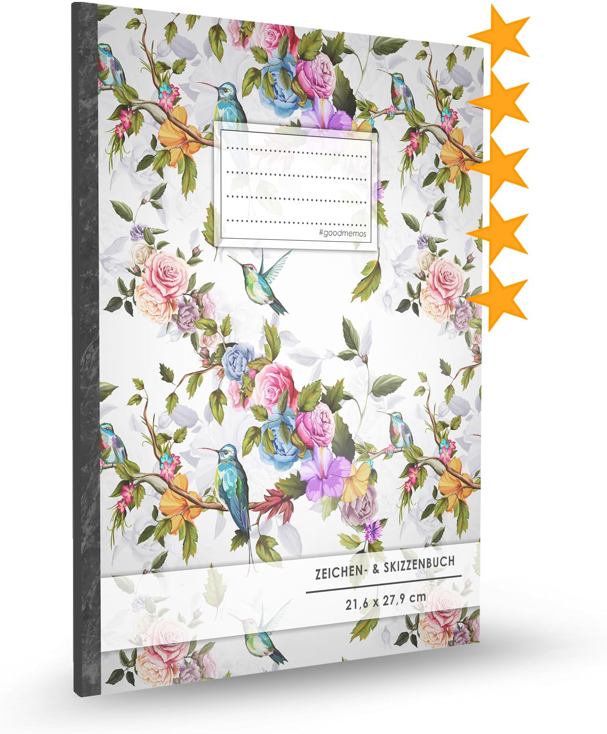 Zeichen- & Skizzenbuch: DIN A4 • 100+ Seiten, Soft Cover, Register, „Kolibri“ • Original #GoodMemos Sketchbook • Perfekt als Skizzenbuch, Übungsheft, Storyboarding Hobbies & Crafts