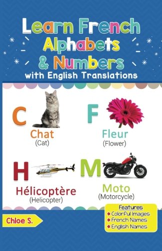 Learn French Alphabets & Numbers: Black & White Pictures & English Translations (French for Kids, Band 1) Foreign Languages ​​& Dictionaries