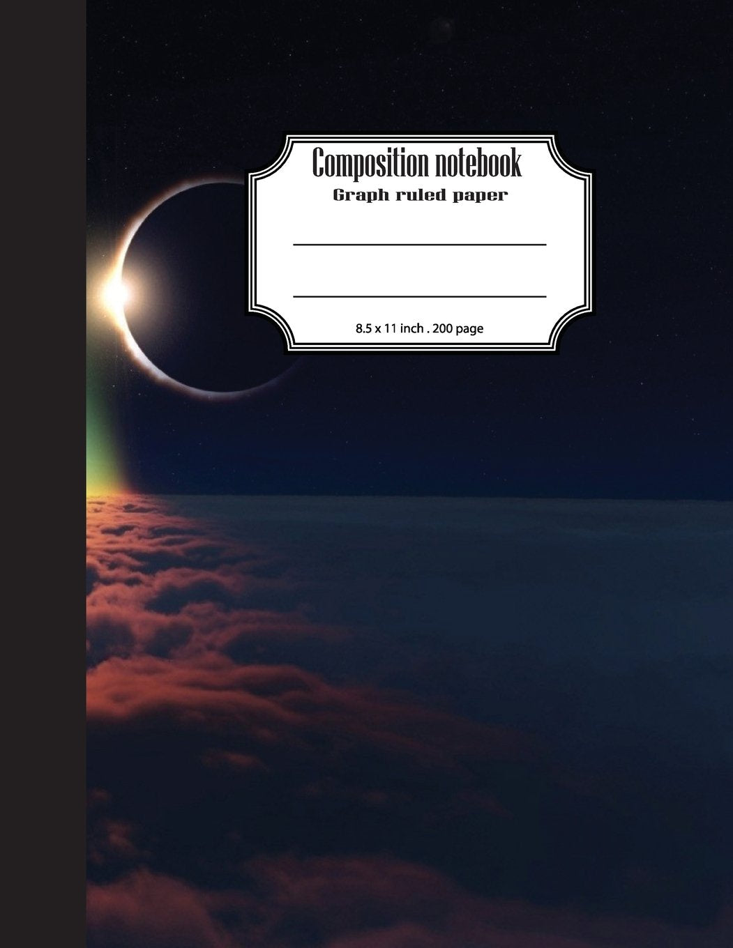 Composition notebook graph ruled paper 8.5x11" 200 page 4x4 grid per inch, Eclipse on cloud: Large composition book journal for school student/teacher/office Books