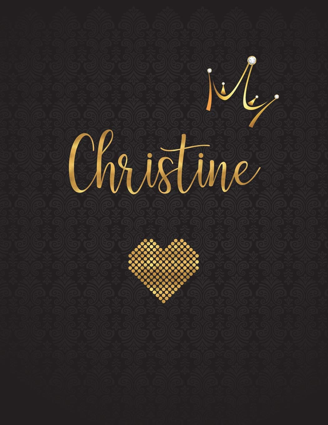 Christine: Personalized Black XL Journal with Gold Lettering, Girl Names/Initials 8.5x11, Journal Notebook with 110 Inspirational Quotes, Journals to Write In for Women (Journals and Notebooks) Hobbies & Crafts