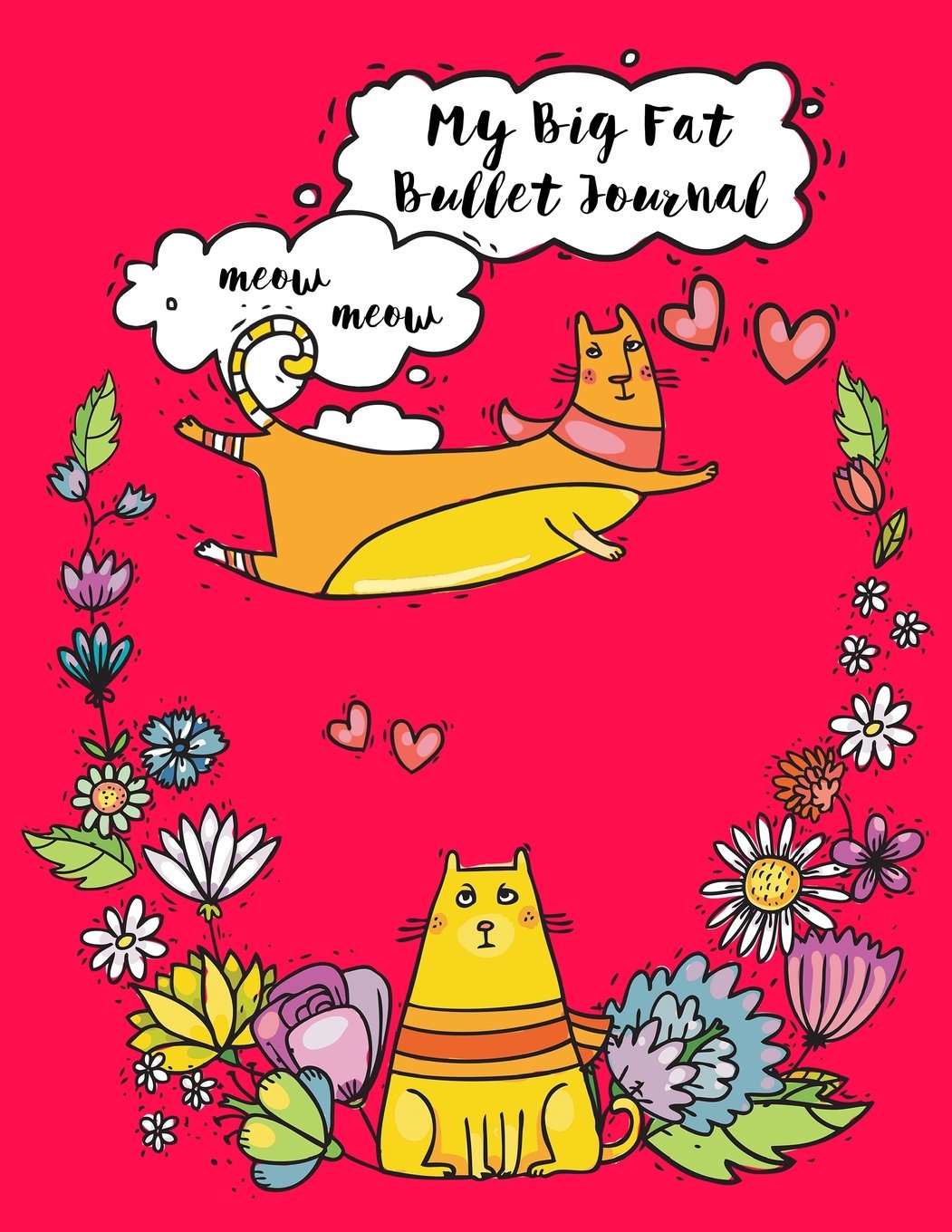 My Big Fat Bullet Journal For Cat Lovers Funny Flying Cartoon Cat 4: Jumbo Sized Dot Style Bullet Journal Notebook - 300 Plus Numbered Pages With 300 ... (Jumbo Dot Journal Series 3, Band 39) Books