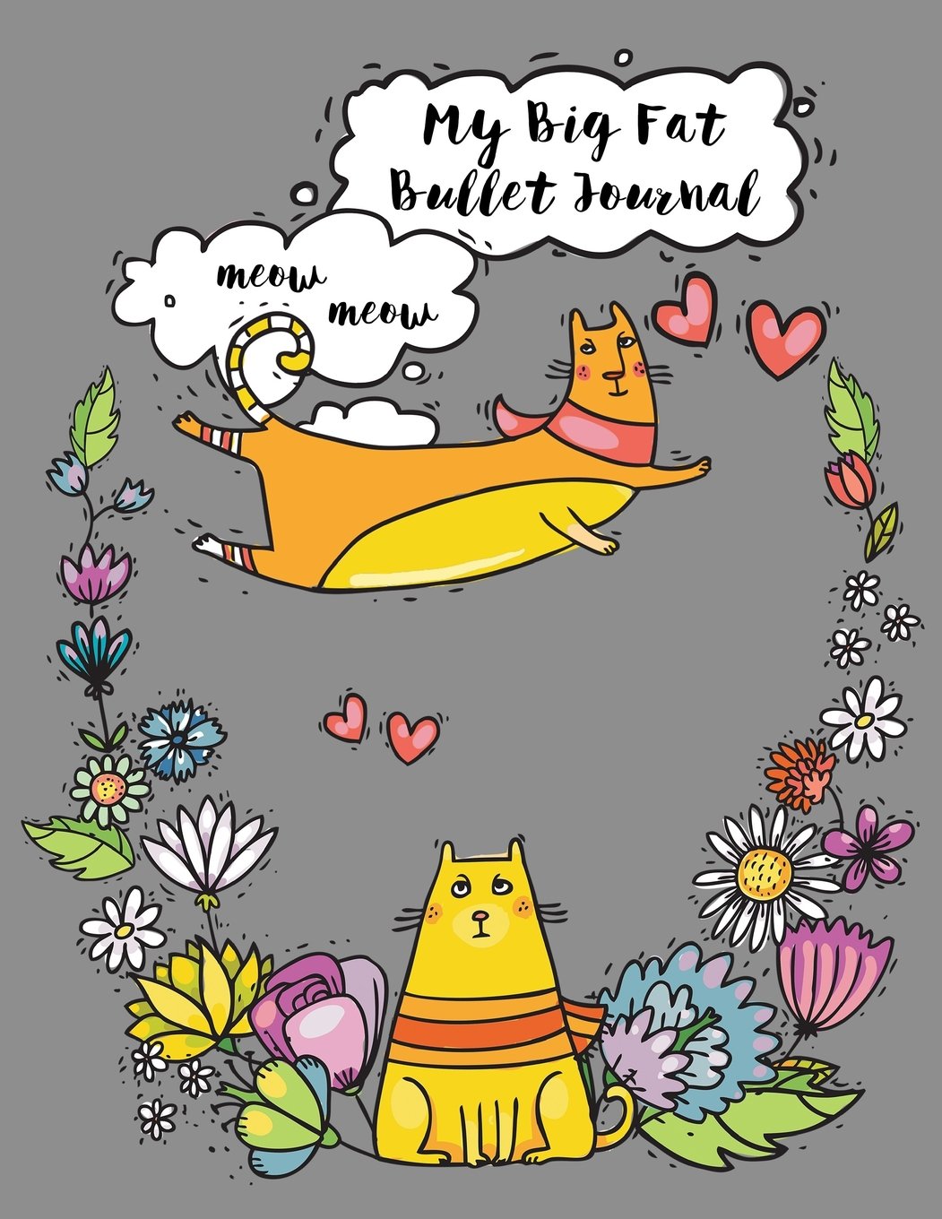 My Big Fat Bullet Journal For Cat Lovers Funny Flying Cartoon Cat 5: Jumbo Sized Dot Style Bullet Journal Notebook - 300 Plus Numbered Pages With 300 ... (Jumbo Dot Journal Series 3, Band 40) Books
