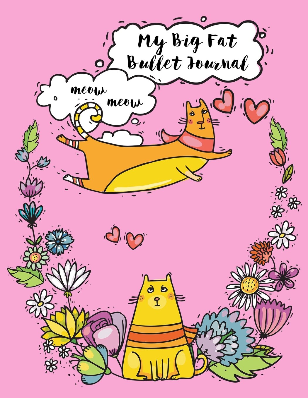 My Big Fat Bullet Journal For Cat Lovers Funny Flying Cartoon Cat 7: Jumbo Sized Dot Style Bullet Journal Notebook - 300 Plus Numbered Pages With 300 ... (Jumbo Dot Journal Series 3, Band 42) Books
