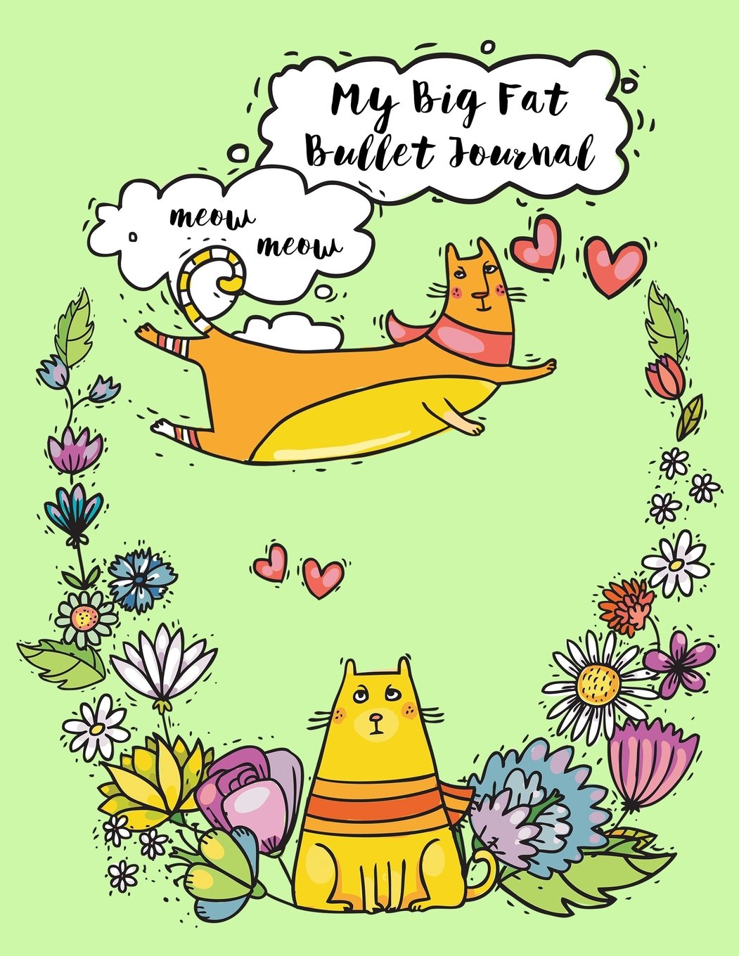 My Big Fat Bullet Journal For Cat Lovers Funny Flying Cartoon Cat 10: Jumbo Sized Dot Style Bullet Journal Notebook - 300 Plus Numbered Pages With 300 ... (Jumbo Dot Journal Series 3, Band 45) Books