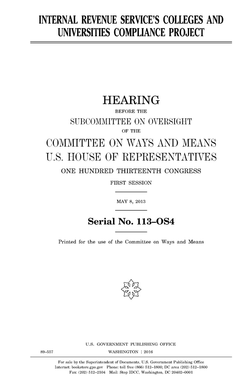 Internal Revenue Service’s colleges and universities compliance project Law