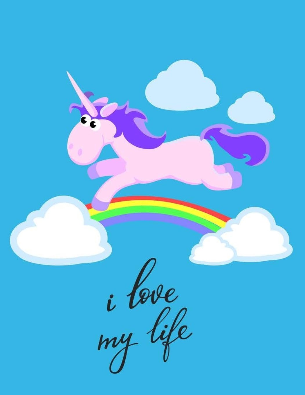 I Love My Life: Sketchbook Cute Unicorn Kawaii Sketchbook for Girls: 110 Pages of 8.5"x11" Blank Paper for Drawing, For kids practice (Sketchbook Unicorn, Band 1) Non-fiction