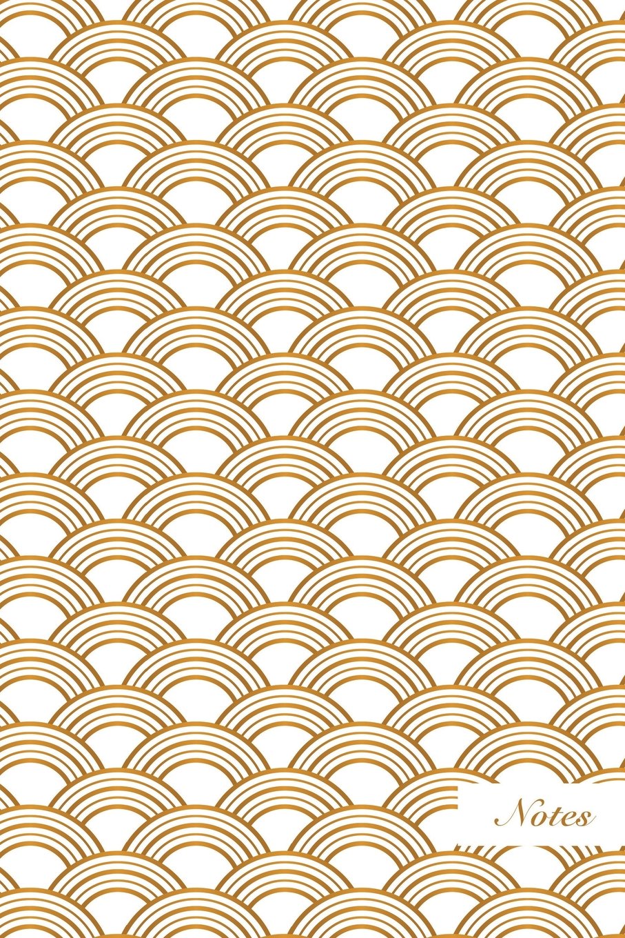 Notes: 6"x9" Blank Lined Page Notebook Round Curve Golden Wave Geometry Seamless Pattern Cover. Matte Softcover Ruled Note Book Journal Film, Art & Culture