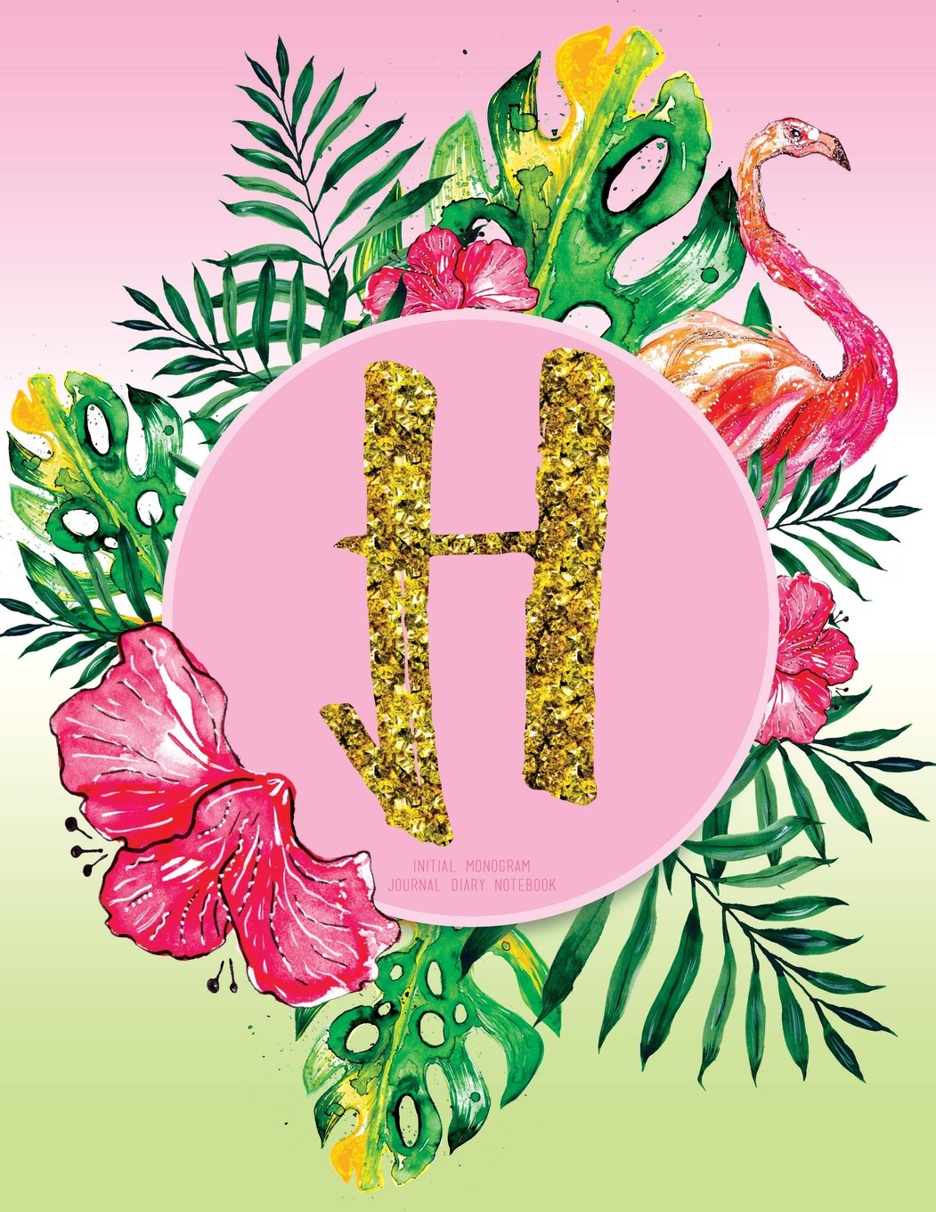 H Initial Monogram Journal (Diary, Notebook): Pink Tropical Watercolor Monogram Gifts For Women And Girls, 8.5 x 11 Large (Journals To Write In) Books
