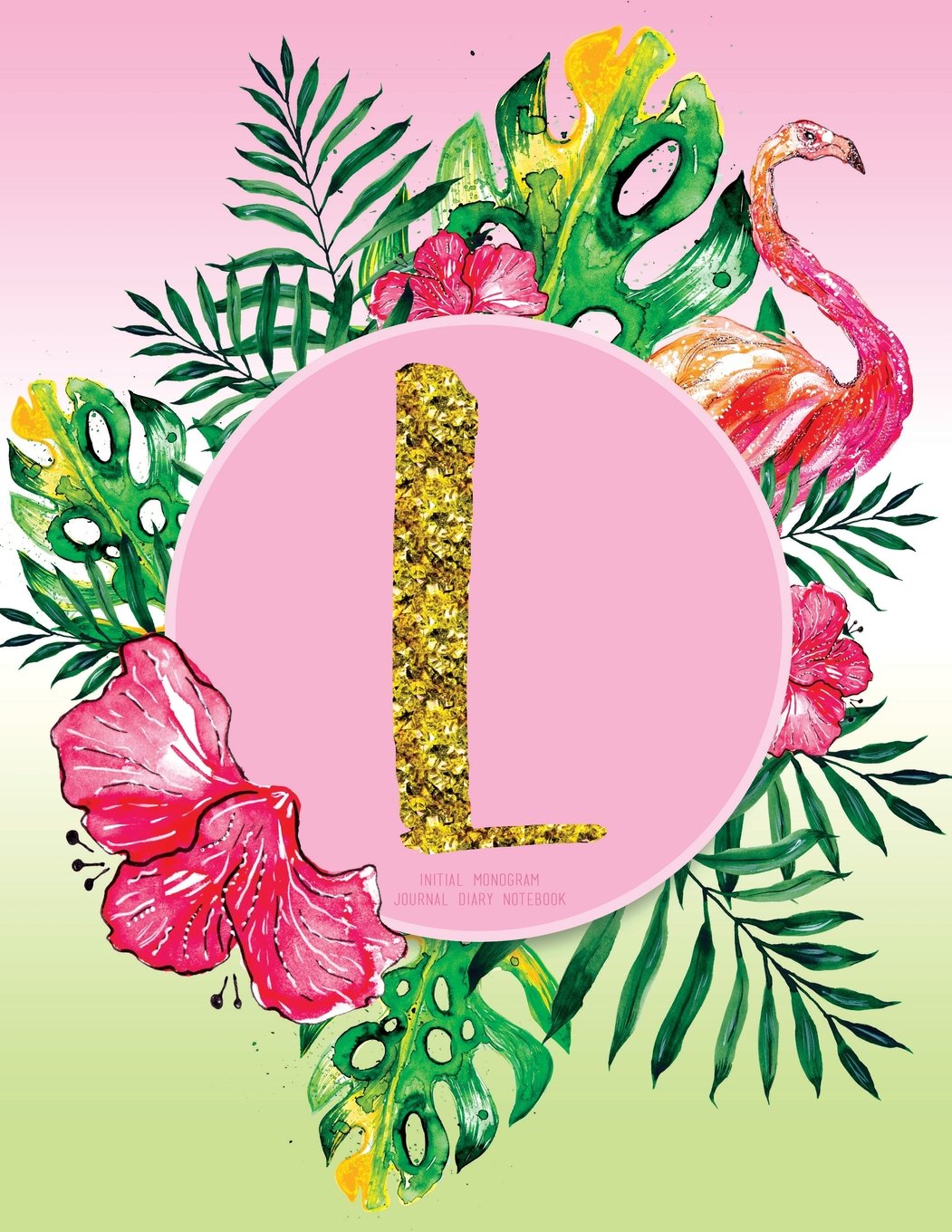 L Initial Monogram Journal (Diary, Notebook): Pink Tropical Watercolor Monogram Gifts For Women And Girls, 8.5 x 11 Large (Journals To Write In) Books