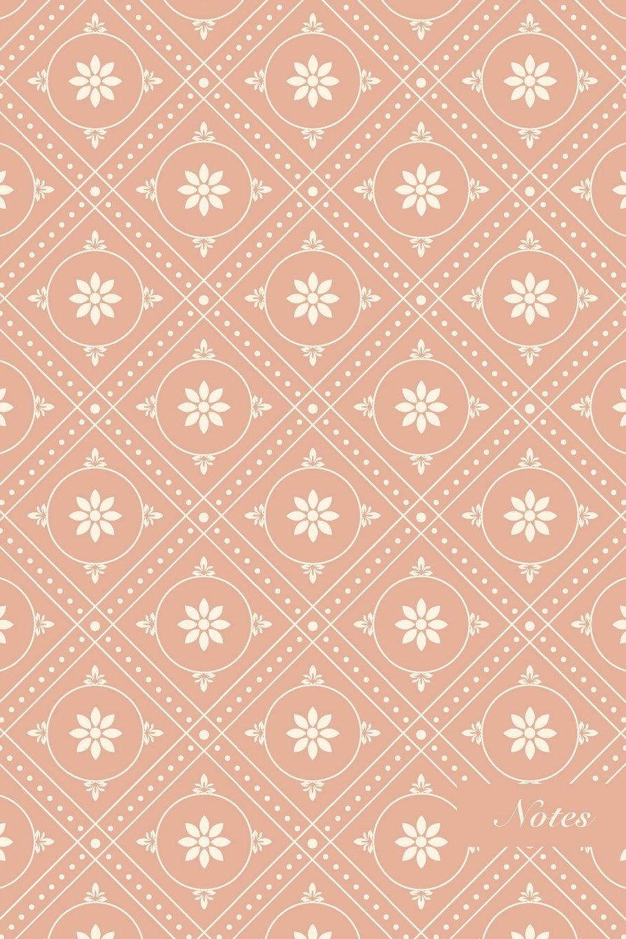 Notes: 6"x9" Blank Lined Page Notebook Check Round Cross Frame Line Flower Seamless Pattern Cover. Matte Softcover Ruled Note Book Journal Film, Art & Culture
