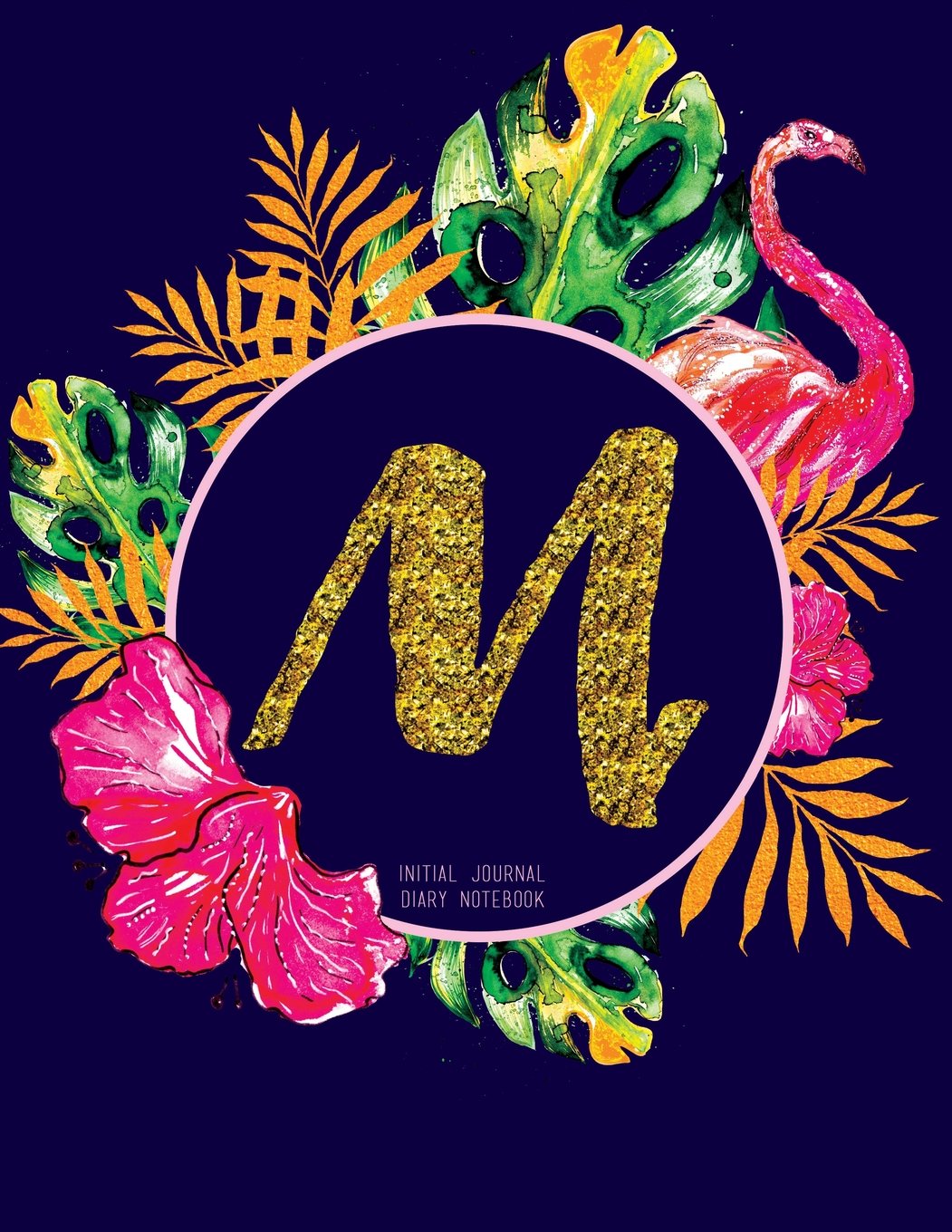 M Initial Journal (Diary, Notebook): Navy Tropical Watercolor Monogram Gifts For Women And Girls, 8.5 x 11 Large (Journals To Write In) Books