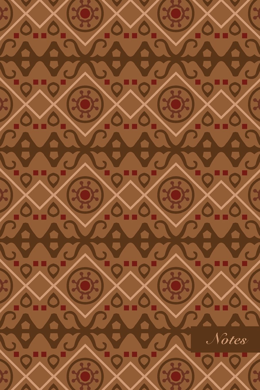 Notes: 6"x9" Blank Lined Page Notebook Aboriginal Brown Triangle Round Geometry Kaleidoscope Seamless Pattern Cover. Matte Softcover Ruled Note Book Journal Film, Art & Culture