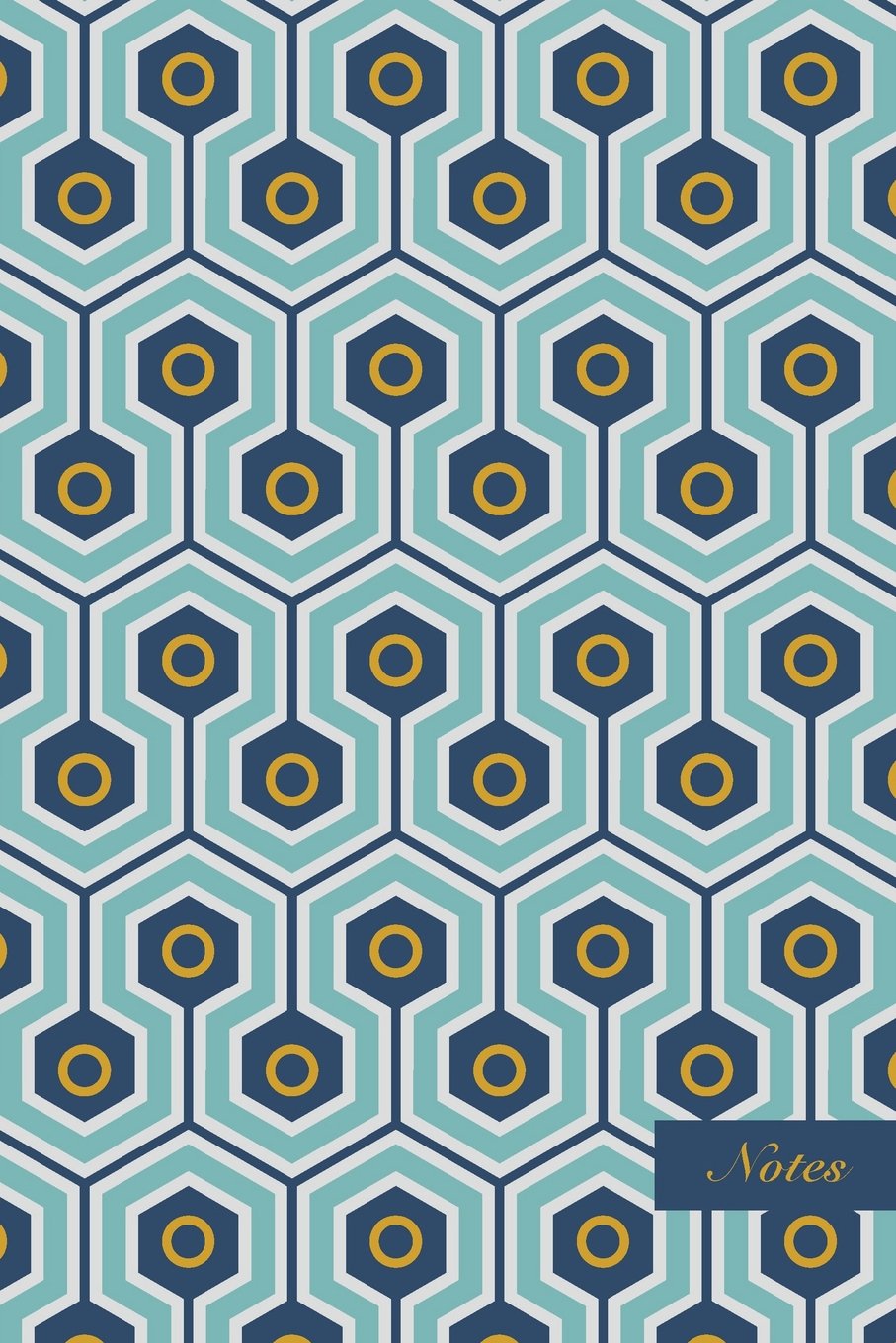 Notes: 6"x9" Unruled Blank Notebook Oriental Polygon Spiral Vortex Geometry Kaleidoscope Seamless Pattern Cover. Matte Softcover Note Book Journal Film, Art & Culture
