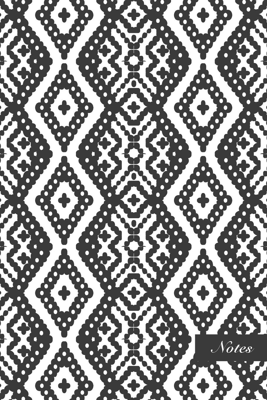 Notes: 6"x9" Unruled Blank Notebook Gray Hand Drawn Cross Dot Check Line Geometry Seamless Pattern Cover. Matte Softcover Note Book Journal Film, Art & Culture
