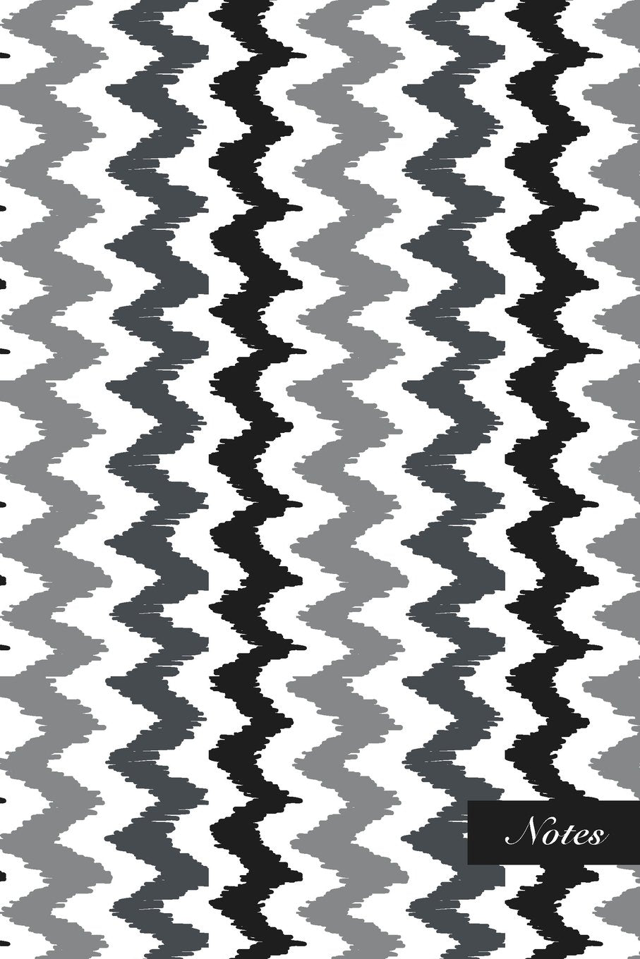 Notes: 6"x9" Unruled Blank Notebook Hand Drawn Sawtooth Gray Aboriginal Line Seamless Pattern Cover. Matte Softcover Note Book Journal Film, Art & Culture