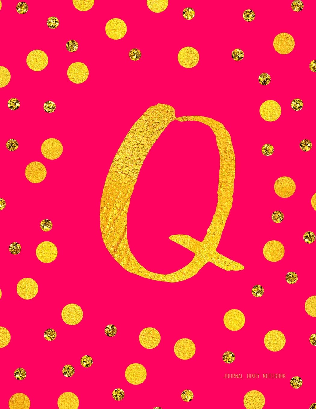 Journal Q (Diary, Notebook): Pink And Faux Gold Monogram Gifts For Women And Girls, 8.5 x 11 Large book