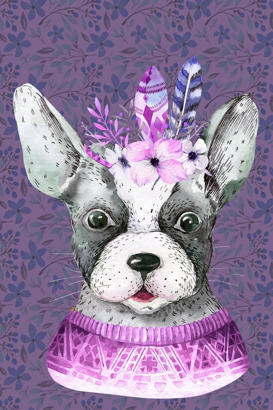 Journal Notebook For Dog Lovers Cute Boho Dog 2: Blank Journal To Write In, Unlined For Journaling, Writing, Planning and Doodling, For Women, Men, ... Size.: Volume 2 (Journal Time Plain Series) book