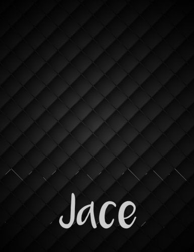 Jace: 110 Pages 8.5x11 Inches Personalized Diamond Black Leather Design Journal Name Lettering, Journal Composition Notebook for All Books