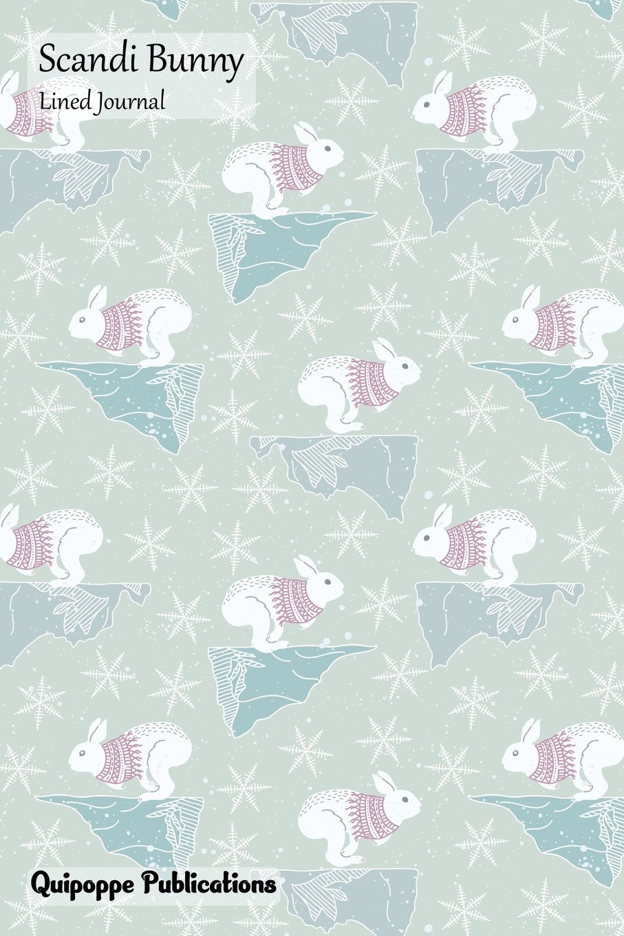 Scandi Bunny Lined Journal: Medium College Ruled Notebook With Scandi Bunny Cover Pets