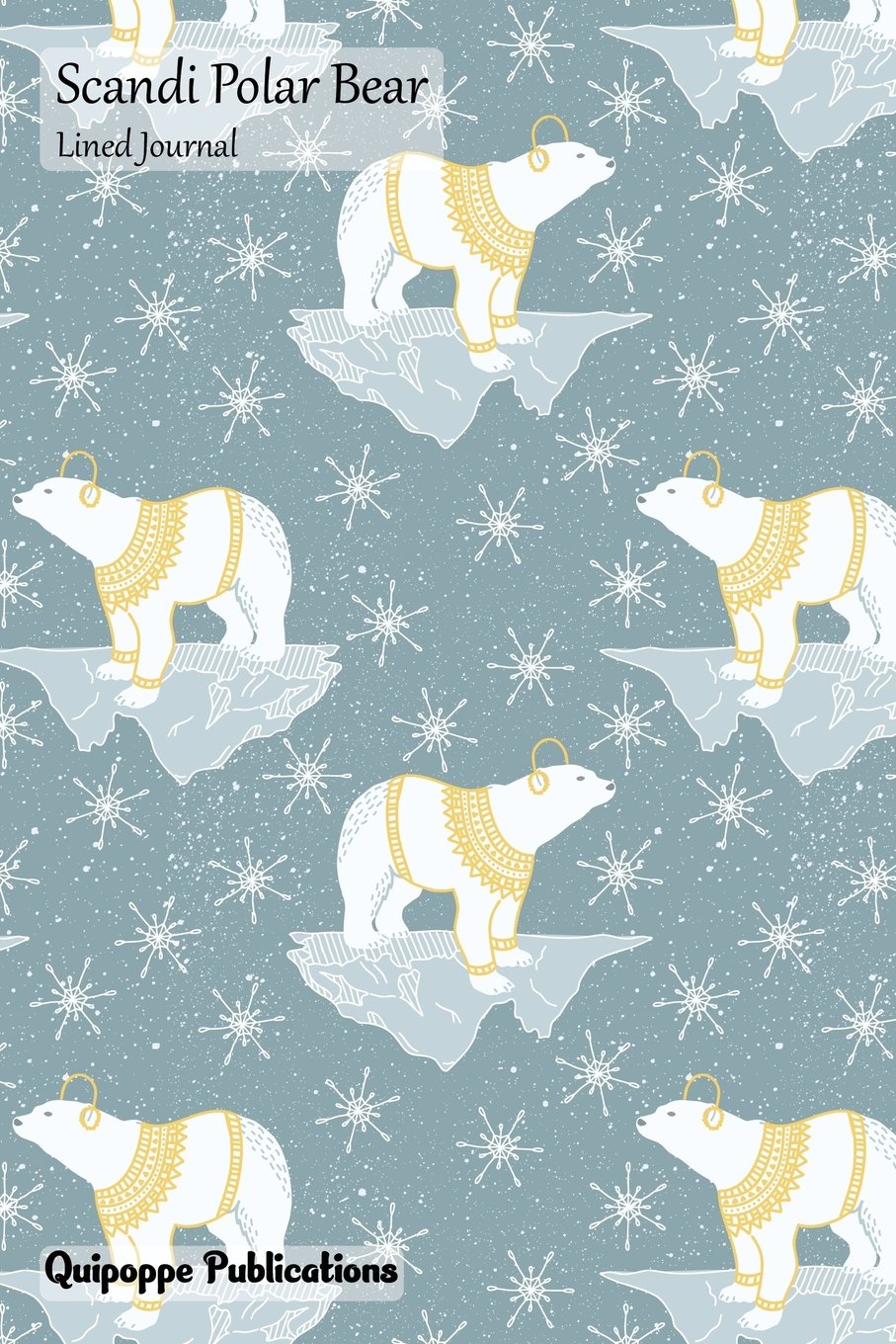 Scandi Polar Bear Lined Journal: Medium College Ruled Notebook With Scandi Polar Bear Cover Mathematics