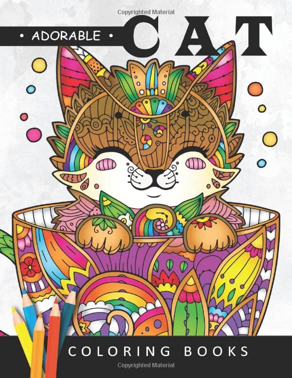 Adorable Cat Coloring book: Adults Coloring Book Stress Relieving Unique Design Pets