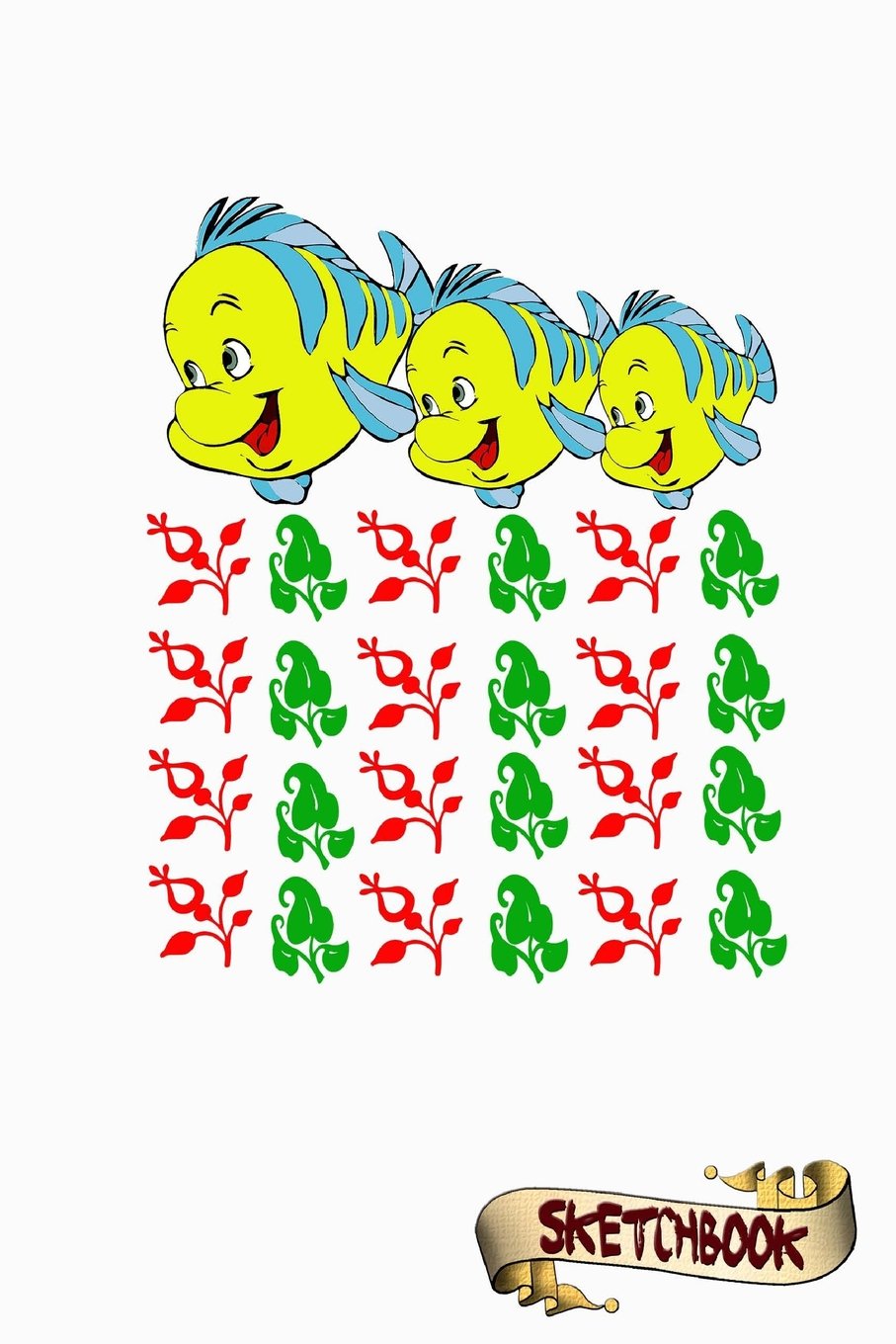 sketchbook: funny yellow fish, orange fishing, Journal, Drawing sketch Pad and blank Notebook gift for school kids, boys and girls, Children Animals Doodles Mathematics