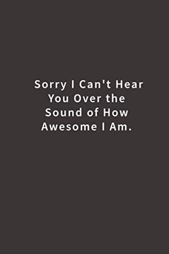 Sorry I Can't Hear You Over the Sound of How Awesome I Am.: Lined notebook Business, Finance & Career