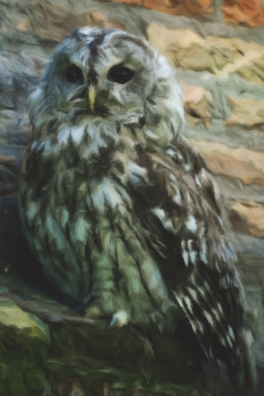 Ural Owl On A Stone Ledge - Lined Notebook with Margins: 101 Pages, Medium Ruled, 6 x 9 Journal, Soft Cover Mathematics