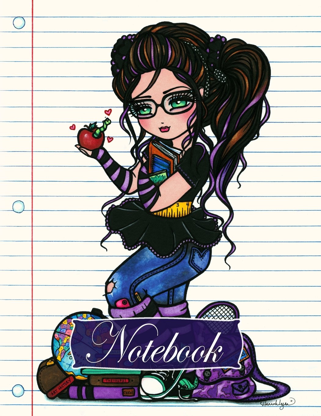 Notebook: 8.5x11 Lined School Girl Sammie (College Rule) Self-help