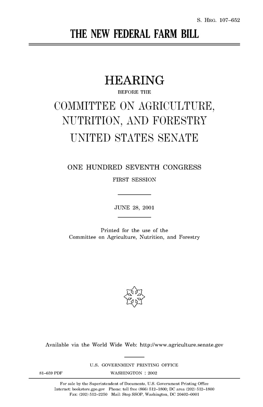 The new federal farm bill Law