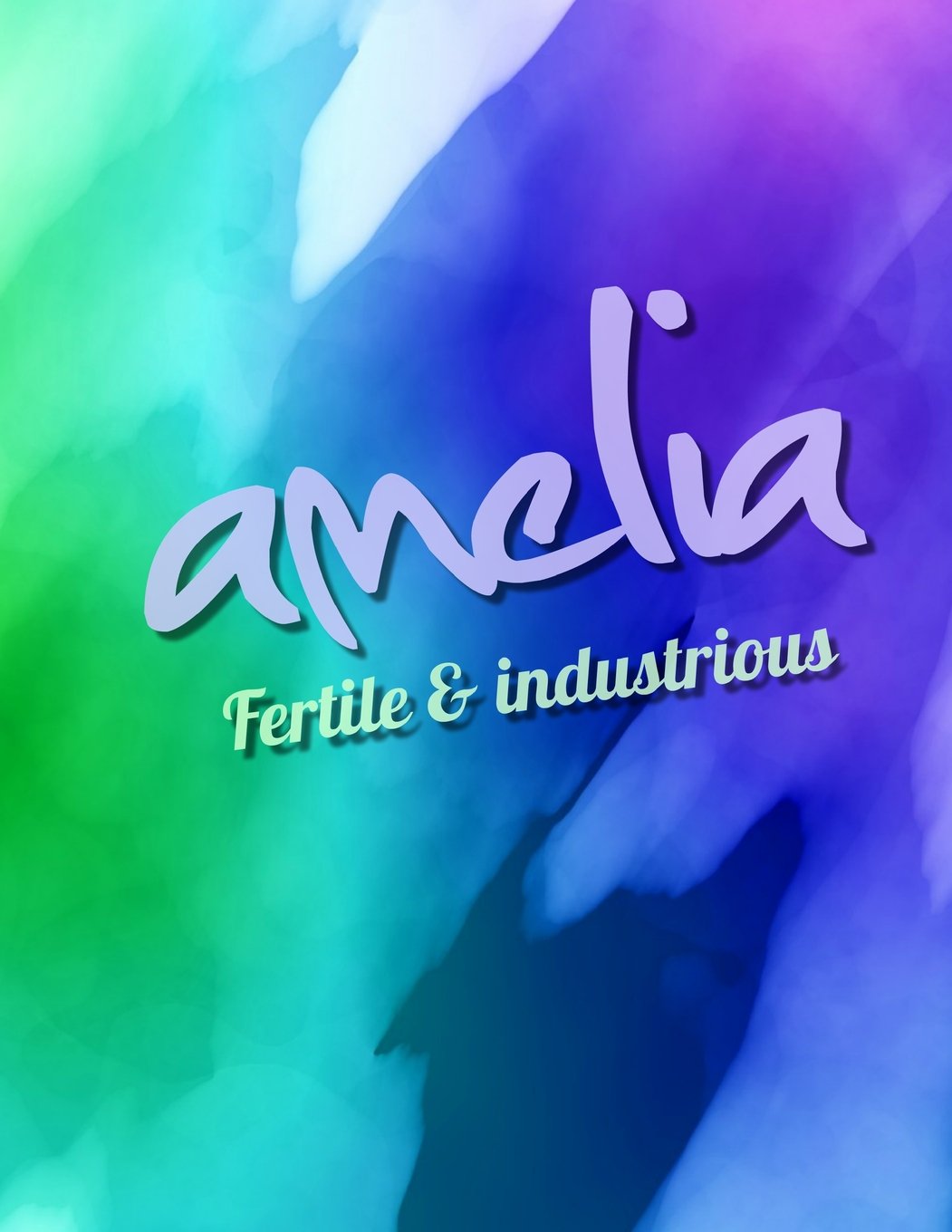 Amelia. Fertile & Industrious: Amelia personalised journals. Amelia name meaning blank book name. Attractive sketchpad journal book journal for writing drawing and dreaming in. Non-fiction