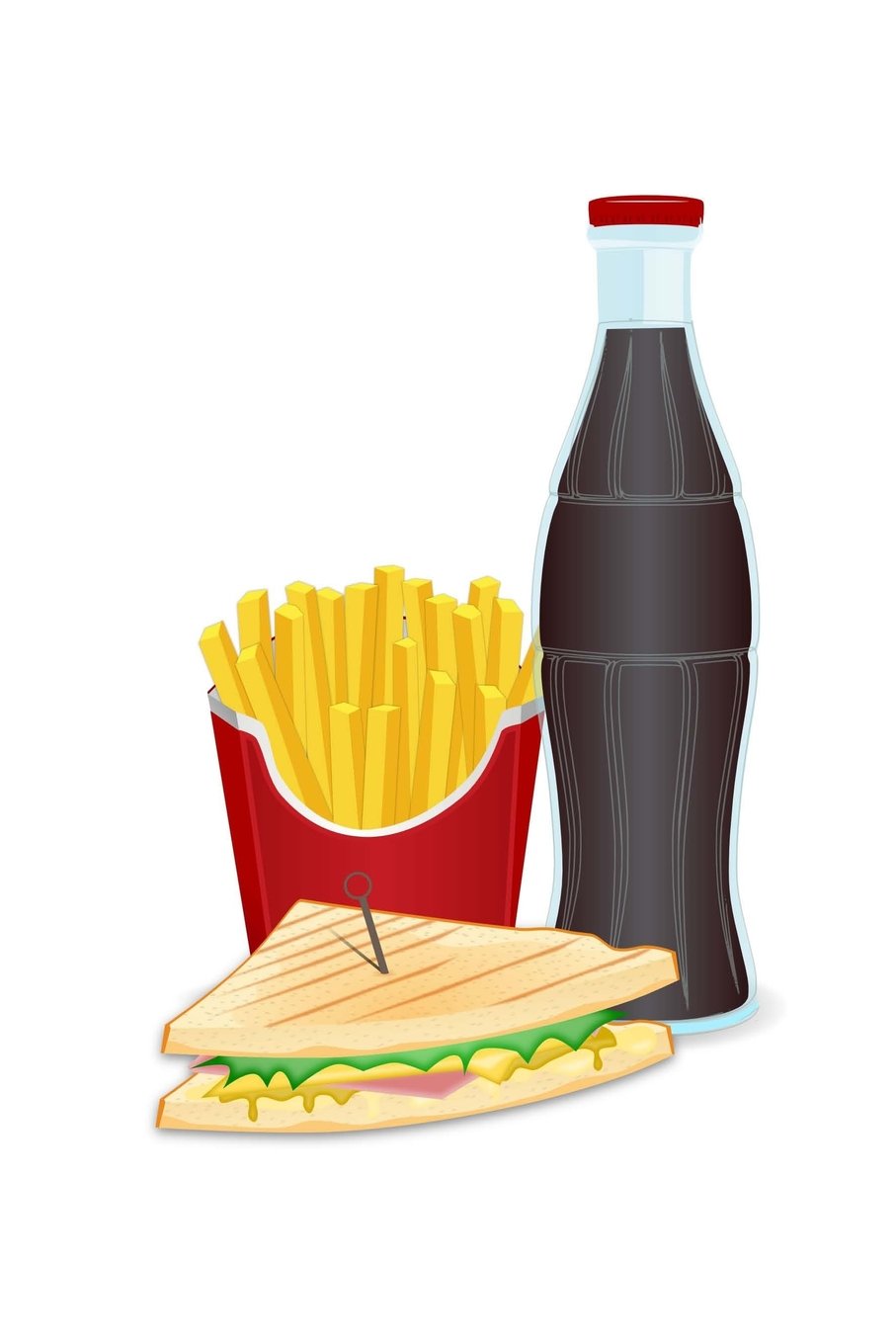 Fries, Soda & Sandwich: 150 Lined Journal Pages / Diary / Notebook Featuring a Yummy French Fry, Cola Pop and Panini on the Cover Books