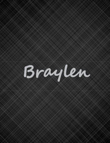 Braylen: 110 Pages 8.5x11 Inches Black Scatch Metal Journal Name Lettering, Journal Composition Notebook for All Books