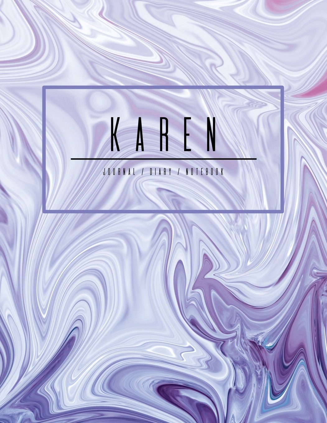 Karen Journal Diary Notebook: Electric Violet Purple Personalized Gift With Name, Large 8.5 x 11 Minimalist Marble Cover (Gift Journal For Women And Girls) Books