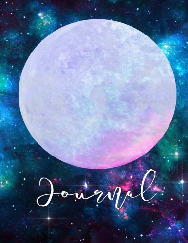Journal: Moon Galaxy Wide Ruled Journal Notebook: 120 Sheets 8.5" x 11" Glossy Soft Cover Books