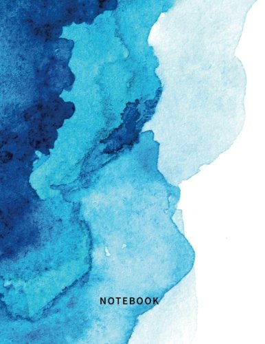 Notebook: Lined Notebook Journal - Blue Ocean Watercolor - 120 Pages - Large (8.5 x 11 inches) Books