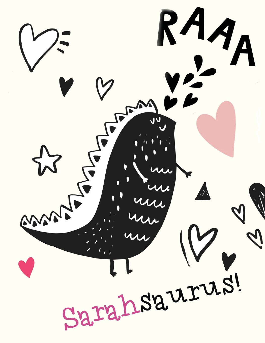 Sarahsaurus!: Sarah name cute dinosaur personalized journals notebooks. Sarah blank notepad. Personalised notebook, sketchpad or journal for writing and drawing in. Personalized journal cover. book