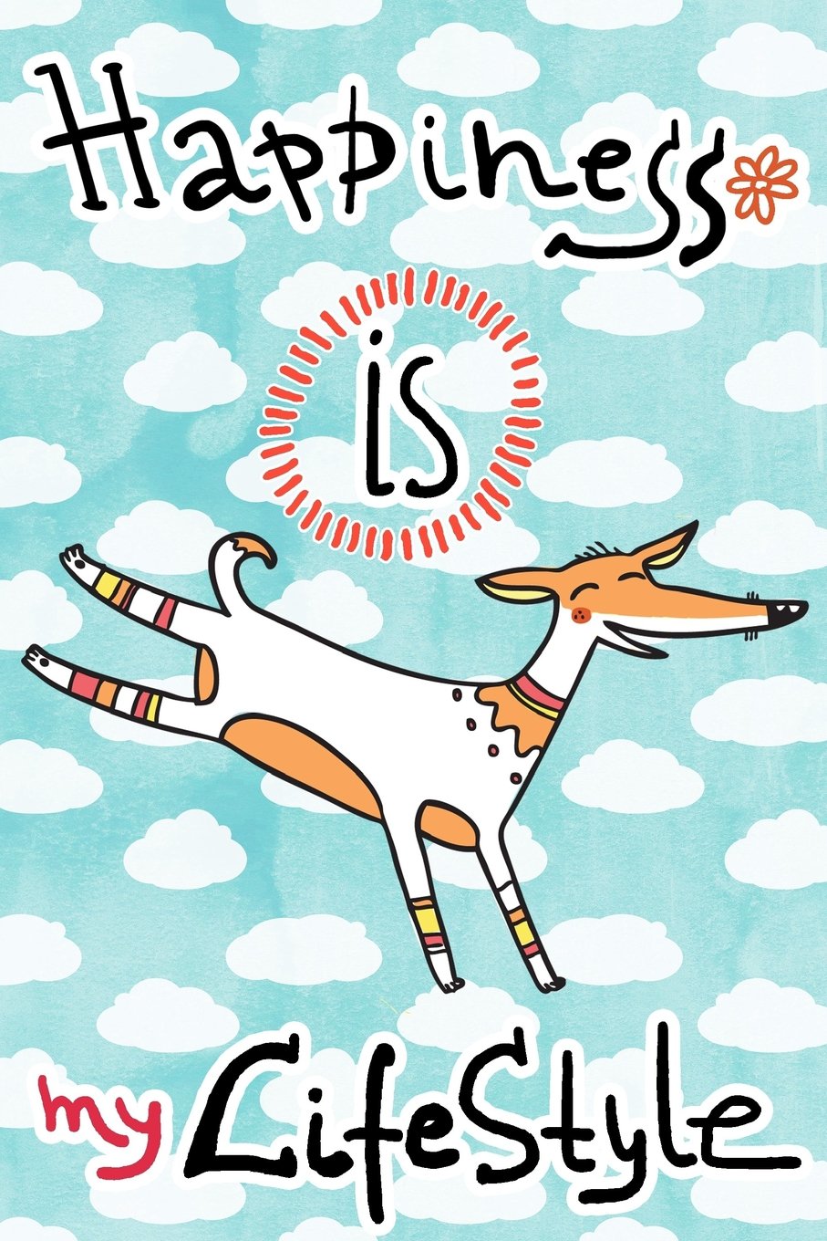 Bullet Journal Notebook For Dog Lovers, Happiness Is My Lifestyle Stripey Dog 1: 162 Numbered Pages With 150 Dot Grid Pages, 6 Index Pages and 2 Key ... For Women, Men, Kids, Easy To Carry Size. book