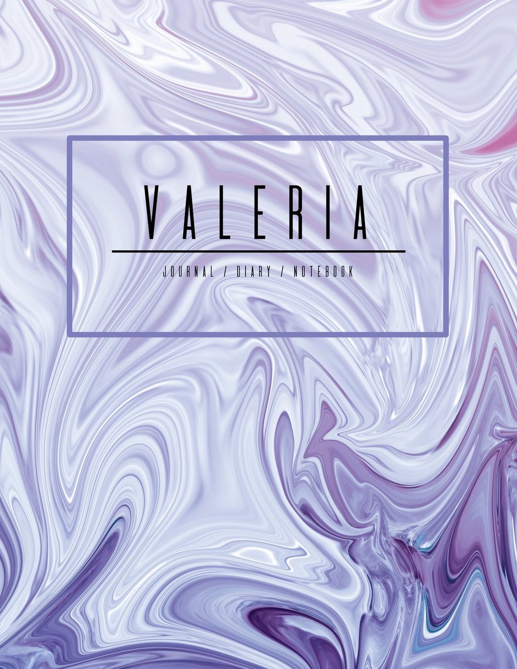 Valeria Journal Diary Notebook: Electric Violet Purple Personalized Gift With Name, Large 8.5 x 11 Minimalist Marble Cover (Gift Journal For Women And Girls) Books