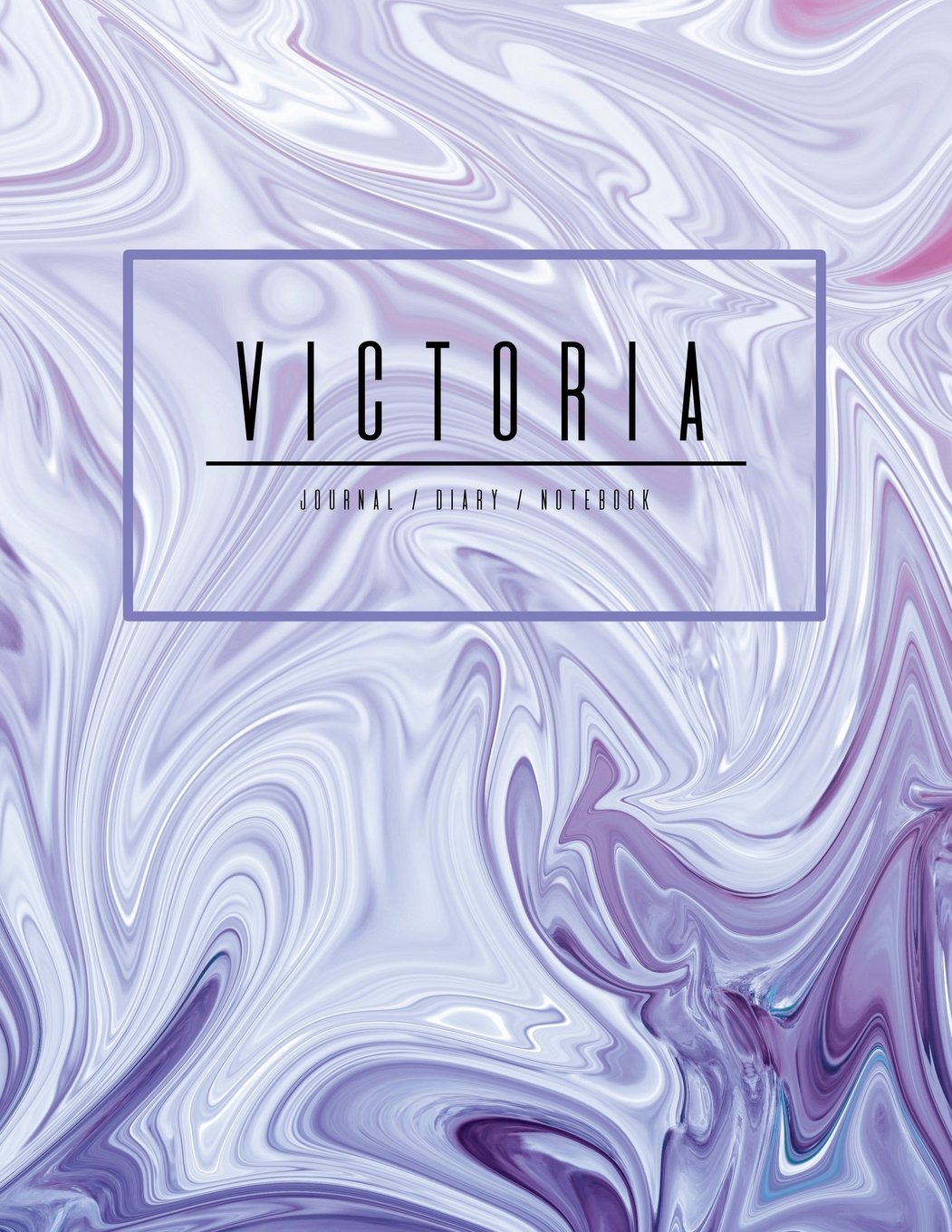 Victoria Journal Diary Notebook: Electric Violet Purple Personalized Gift With Name, Large 8.5 x 11 Minimalist Marble Cover (Gift Journal For Women And Girls) Books