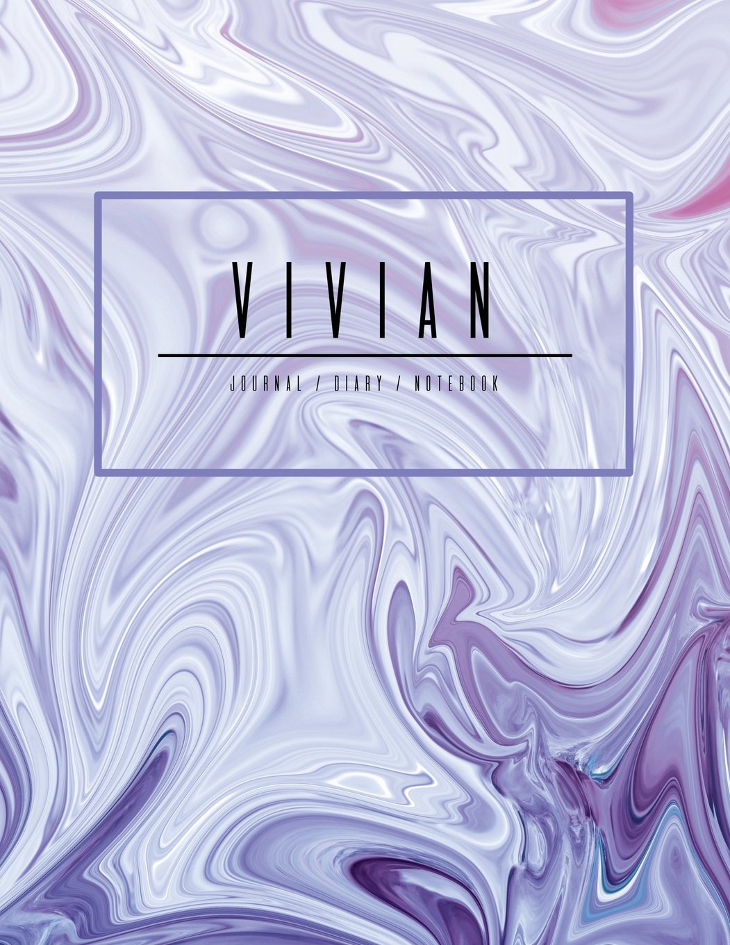 Vivian Journal Diary Notebook: Electric Violet Purple Personalized Gift With Name, Large 8.5 x 11 Minimalist Marble Cover (Gift Journal For Women And Girls) Books