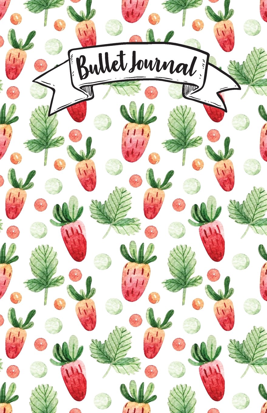 Bullet Journal: Cute Sweet Strawberry : Notebook, Bullet Journal Dotted Grid, 100 pages (5.5” x 8.5”) Lifestyle