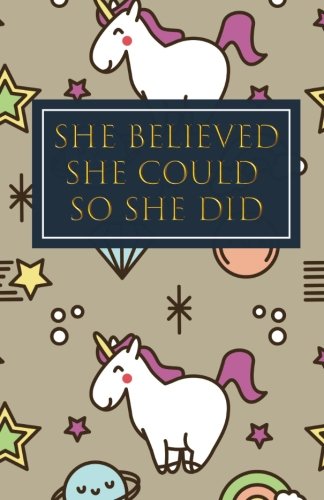 She Believed She Could So She Did: Bullet Grid Journal, Dot Grid Matrix Notebook Planner Paper, 5.5 X 8.5 inch, Professionally Designed Hand Lettering Concepting Business, Finance & Career